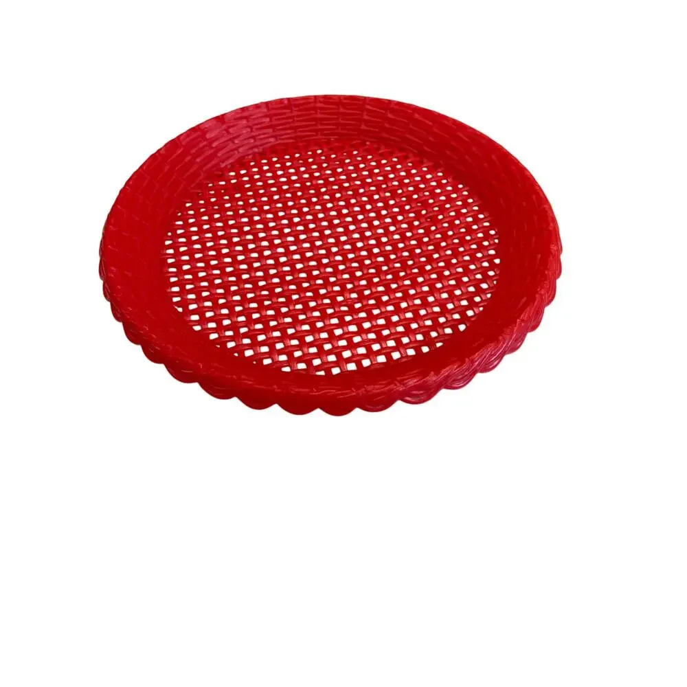 Vintage Reusable Plastic Paper Plate Holders - 4 Pack - Red/Green/Tan/Yellow